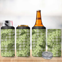 Lime Palaka Hawaii Cowboy 4 in 1 Can Cooler Tumbler Puakenikeni Lei Paniolo Papale Seamless Vibes - Polynesian Pride