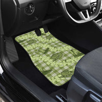 Lime Palaka Hawaii Cowboy Car Mats Puakenikeni Lei Paniolo Papale Seamless Vibes - Polynesian Pride