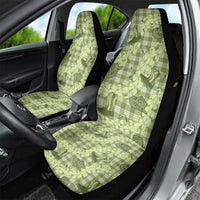 Lime Palaka Hawaii Cowboy Car Seat Cover Puakenikeni Lei Paniolo Papale Seamless Vibes - Polynesian Pride