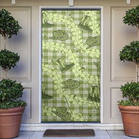 Lime Palaka Hawaii Cowboy Door Cover Puakenikeni Lei Paniolo Papale Seamless Vibes LT14 Lime - Polynesian Pride