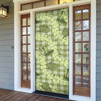 Lime Palaka Hawaii Cowboy Door Cover Puakenikeni Lei Paniolo Papale Seamless Vibes LT14 - Polynesian Pride
