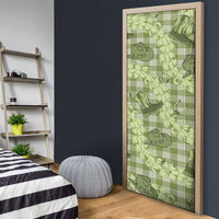 Lime Palaka Hawaii Cowboy Door Cover Puakenikeni Lei Paniolo Papale Seamless Vibes LT14 - Polynesian Pride