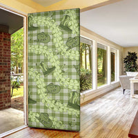 Lime Palaka Hawaii Cowboy Door Cover Puakenikeni Lei Paniolo Papale Seamless Vibes LT14 - Polynesian Pride