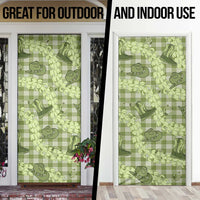 Lime Palaka Hawaii Cowboy Door Cover Puakenikeni Lei Paniolo Papale Seamless Vibes LT14 - Polynesian Pride