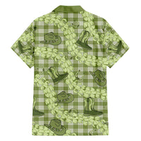 Lime Palaka Hawaii Cowboy Family Matching Puletasi and Hawaiian Shirt Puakenikeni Lei Paniolo Papale Seamless Vibes - Polynesian Pride