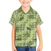 Lime Palaka Hawaii Cowboy Family Matching Puletasi and Hawaiian Shirt Puakenikeni Lei Paniolo Papale Seamless Vibes - Polynesian Pride