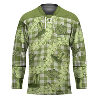 Lime Palaka Hawaii Cowboy Hockey Jersey Puakenikeni Lei Paniolo Papale Seamless Vibes LT14 Unisex Lime - Polynesian Pride