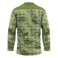 Lime Palaka Hawaii Cowboy Hockey Jersey Puakenikeni Lei Paniolo Papale Seamless Vibes LT14 - Polynesian Pride