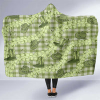 Lime Palaka Hawaii Cowboy Hooded Blanket Puakenikeni Lei Paniolo Papale Seamless Vibes - Polynesian Pride