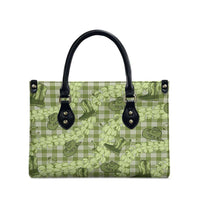 Lime Palaka Hawaii Cowboy Leather Bag Puakenikeni Lei Paniolo Papale Seamless Vibes LT14 - Polynesian Pride