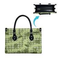 Lime Palaka Hawaii Cowboy Leather Bag Puakenikeni Lei Paniolo Papale Seamless Vibes LT14 - Polynesian Pride