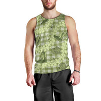 Lime Palaka Hawaii Cowboy Men Tank Top Puakenikeni Lei Paniolo Papale Seamless Vibes - Polynesian Pride
