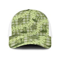 Lime Palaka Hawaii Cowboy Mesh Trucker Cap Puakenikeni Lei Paniolo Papale Seamless Vibes - Polynesian Pride