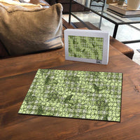 Lime Palaka Hawaii Cowboy Puzzle Puakenikeni Lei Paniolo Papale Seamless Vibes - Polynesian Pride