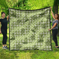 Lime Palaka Hawaii Cowboy Quilt Puakenikeni Lei Paniolo Papale Seamless Vibes - Polynesian Pride