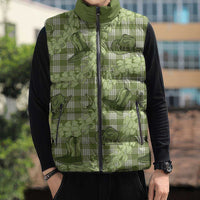 Lime Palaka Hawaii Cowboy Sleeveless Puffer Jacket Puakenikeni Lei Paniolo Papale Seamless Vibes - Polynesian Pride
