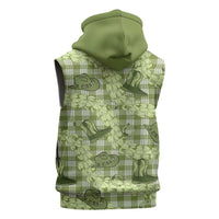 Lime Palaka Hawaii Cowboy Sleeveless Zip Hoodie Puakenikeni Lei Paniolo Papale Seamless Vibes LT14 - Polynesian Pride