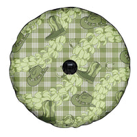 Lime Palaka Hawaii Cowboy Spare Tire Cover Puakenikeni Lei Paniolo Papale Seamless Vibes - Polynesian Pride