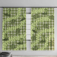 Lime Palaka Hawaii Cowboy Window Curtain Puakenikeni Lei Paniolo Papale Seamless Vibes - Polynesian Pride