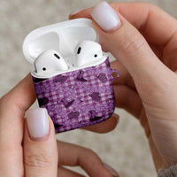 Purple Palaka Hawaii Cowboy AirPods Case Puakenikeni Lei Paniolo Papale Seamless Vibes LT14 - Polynesian Pride