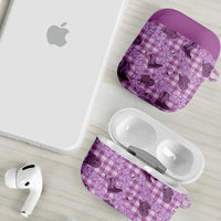 Purple Palaka Hawaii Cowboy AirPods Case Puakenikeni Lei Paniolo Papale Seamless Vibes LT14 - Polynesian Pride