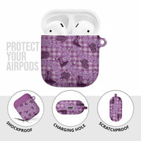 Purple Palaka Hawaii Cowboy AirPods Case Puakenikeni Lei Paniolo Papale Seamless Vibes LT14 - Polynesian Pride