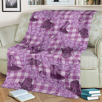 Purple Palaka Hawaii Cowboy Blanket Puakenikeni Lei Paniolo Papale Seamless Vibes - Polynesian Pride