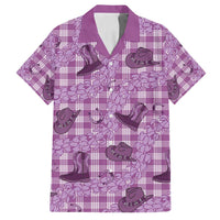 Purple Palaka Hawaii Cowboy Family Matching Puletasi and Hawaiian Shirt Puakenikeni Lei Paniolo Papale Seamless Vibes - Polynesian Pride