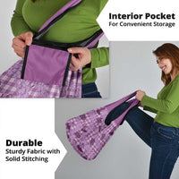 Purple Palaka Hawaii Cowboy Grocery Bag Puakenikeni Lei Paniolo Papale Seamless Vibes - Polynesian Pride