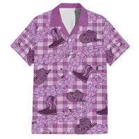Purple Palaka Hawaii Cowboy Hawaiian Shirt Puakenikeni Lei Paniolo Papale Seamless Vibes - Polynesian Pride