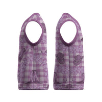 Purple Palaka Hawaii Cowboy Christmas Knitted V-Neck Vest Puakenikeni Lei Paniolo Papale Seamless Vibes - Polynesian Pride