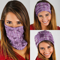 Purple Palaka Hawaii Cowboy Neck Gaiter Puakenikeni Lei Paniolo Papale Seamless Vibes - Polynesian Pride