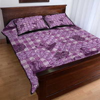 Purple Palaka Hawaii Cowboy Quilt Bed Set Puakenikeni Lei Paniolo Papale Seamless Vibes - Polynesian Pride