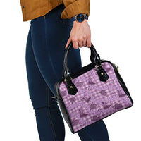 Purple Palaka Hawaii Cowboy Shoulder Handbag Puakenikeni Lei Paniolo Papale Seamless Vibes - Polynesian Pride