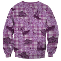 Purple Palaka Hawaii Cowboy Sweatshirt Puakenikeni Lei Paniolo Papale Seamless Vibes - Polynesian Pride