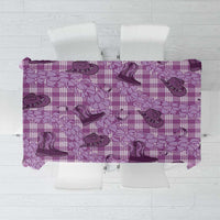 Purple Palaka Hawaii Cowboy Tablecloth Puakenikeni Lei Paniolo Papale Seamless Vibes - Polynesian Pride