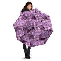 Purple Palaka Hawaii Cowboy Umbrella Puakenikeni Lei Paniolo Papale Seamless Vibes LT14 - Polynesian Pride