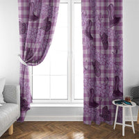Purple Palaka Hawaii Cowboy Window Curtain Puakenikeni Lei Paniolo Papale Seamless Vibes - Polynesian Pride