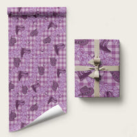 Purple Palaka Hawaii Cowboy Wrapping Paper Puakenikeni Lei Paniolo Papale Seamless Vibes - Polynesian Pride