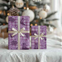 Purple Palaka Hawaii Cowboy Wrapping Paper Puakenikeni Lei Paniolo Papale Seamless Vibes - Polynesian Pride