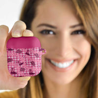 Pink Palaka Hawaii Cowboy AirPods Case Puakenikeni Lei Paniolo Papale Seamless Vibes LT14 Pink - Polynesian Pride