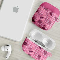 Pink Palaka Hawaii Cowboy AirPods Case Puakenikeni Lei Paniolo Papale Seamless Vibes LT14 - Polynesian Pride