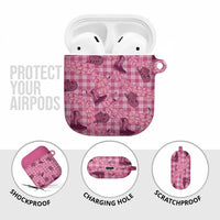 Pink Palaka Hawaii Cowboy AirPods Case Puakenikeni Lei Paniolo Papale Seamless Vibes LT14 - Polynesian Pride