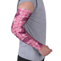 Pink Palaka Hawaii Cowboy Arm Sleeves Puakenikeni Lei Paniolo Papale Seamless Vibes - Polynesian Pride