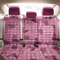 Pink Palaka Hawaii Cowboy Back Car Seat Cover Puakenikeni Lei Paniolo Papale Seamless Vibes - Polynesian Pride