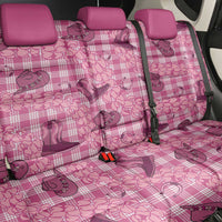 Pink Palaka Hawaii Cowboy Back Car Seat Cover Puakenikeni Lei Paniolo Papale Seamless Vibes - Polynesian Pride