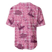 Pink Palaka Hawaii Cowboy Baseball Jersey Puakenikeni Lei Paniolo Papale Seamless Vibes - Polynesian Pride