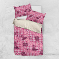 Pink Palaka Hawaii Cowboy Bedding Set Puakenikeni Lei Paniolo Papale Seamless Vibes - Polynesian Pride