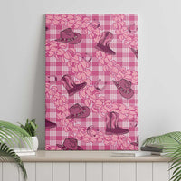 Pink Palaka Hawaii Cowboy Canvas Wall Art Puakenikeni Lei Paniolo Papale Seamless Vibes - Polynesian Pride