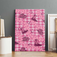 Pink Palaka Hawaii Cowboy Canvas Wall Art Puakenikeni Lei Paniolo Papale Seamless Vibes - Polynesian Pride
